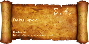 Daku Apor névjegykártya